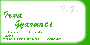 irma gyarmati business card